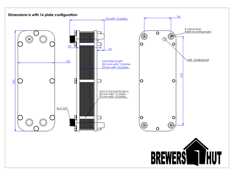 Heat Exchanger + 16 plates