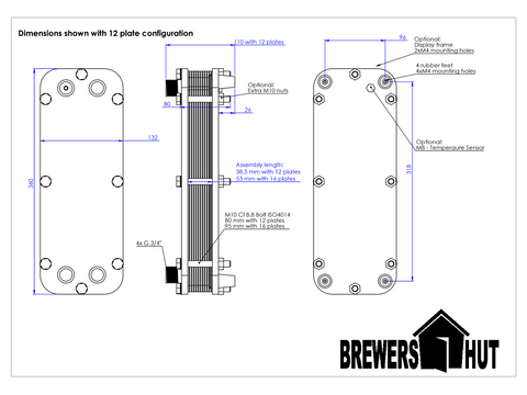 Adskillelig pladevarmeveksler til køling af urt | ølbrygning